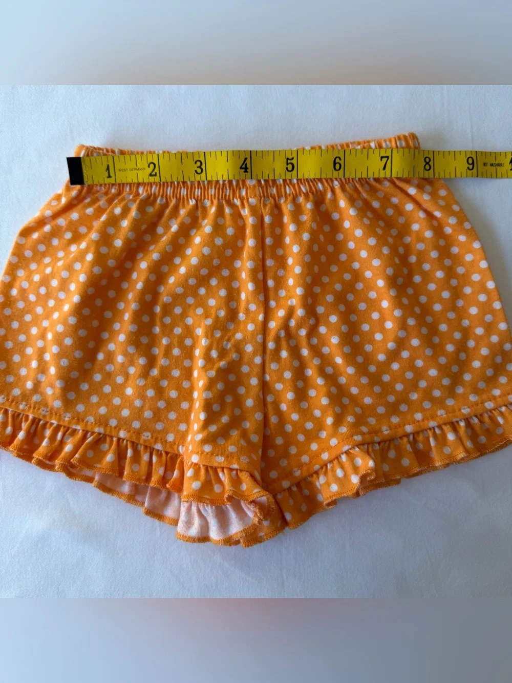 Just One You By Carter’s Orange w/ White Polka Dot Ruffled Shorts Size 12M
